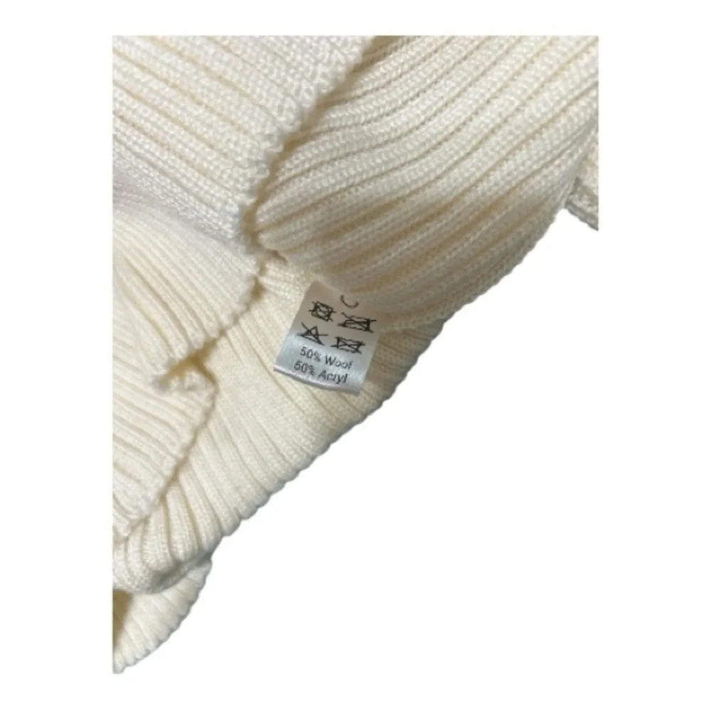 KSENIA SCHNAIDER, Cream Ribbed Knit Sweater with Balloon Sleeves - Picture 6 of 6